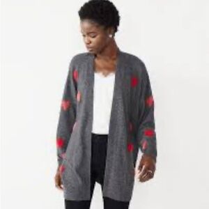 Celebrate Together Open Front Hearts Cardigan